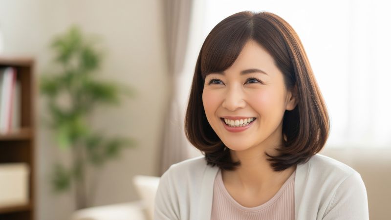 笑顔の女性